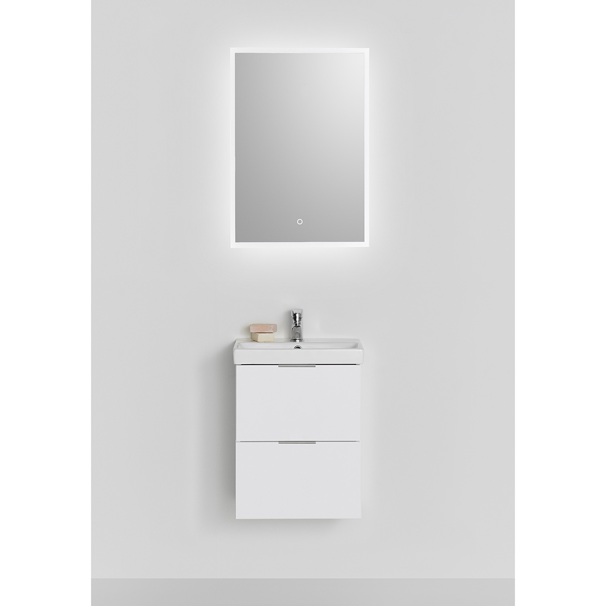 TVÄTTSTÄLLSSKÅP NEAT LÅDOR VIT 420 KOMPLETT MED SPEGEL STORE Vit, Bredd 420mm