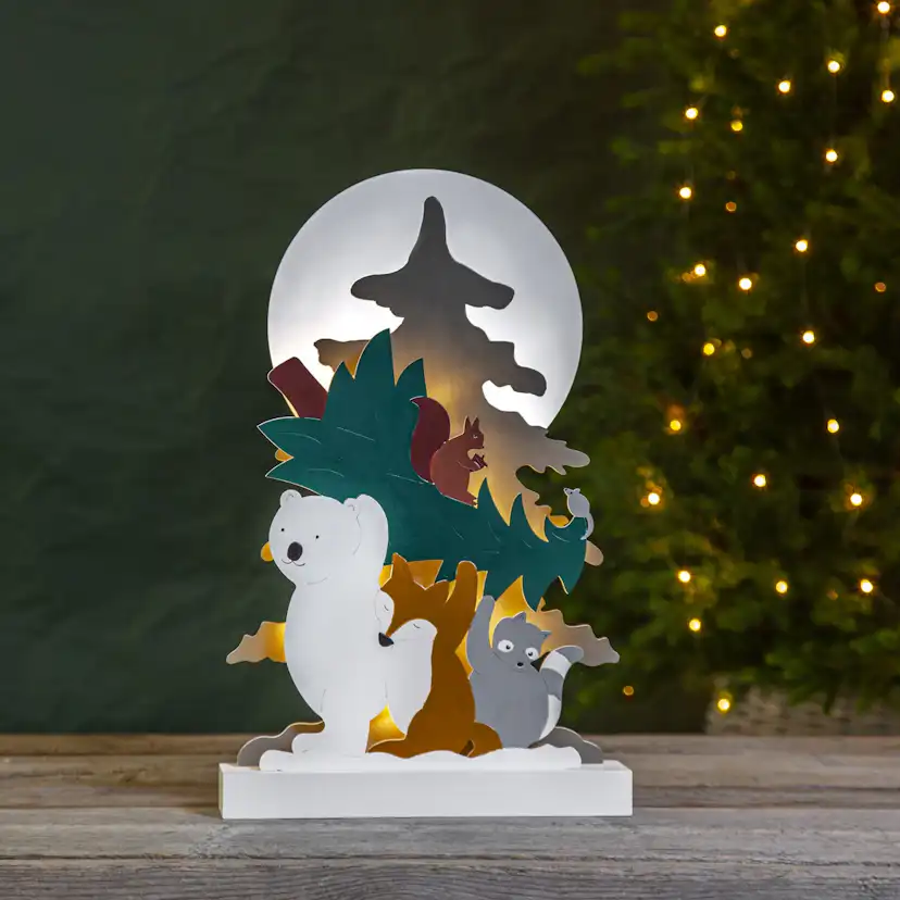 Juldekoration Star Trading Forest Friends Carry Home The X-mas Tree