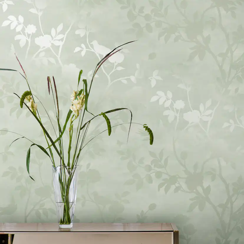 Tapet Laura Ashley Eglantine Silhouette Eau de Nil