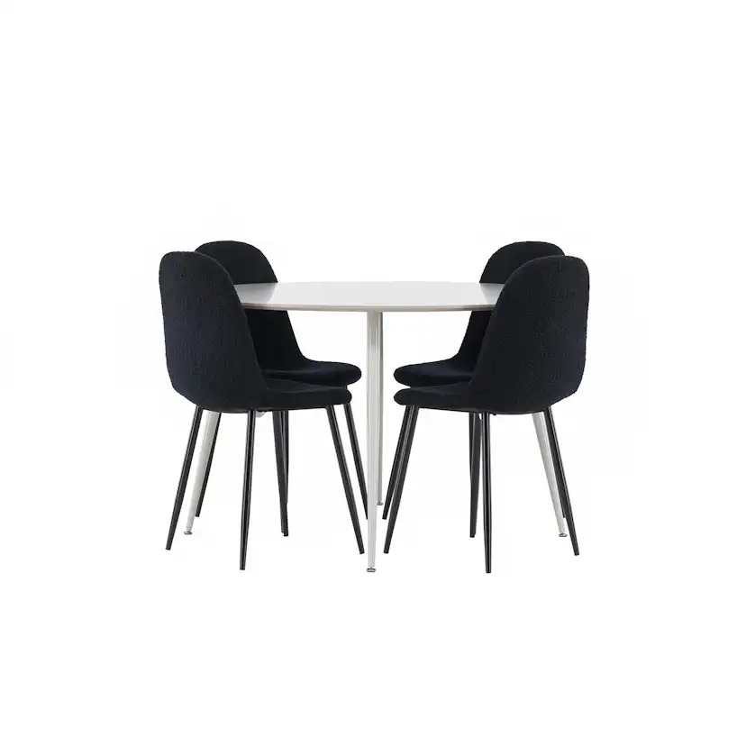Matgrupp Venture Home Plaza Ø120 med 4 st Polar Stolar Teddy