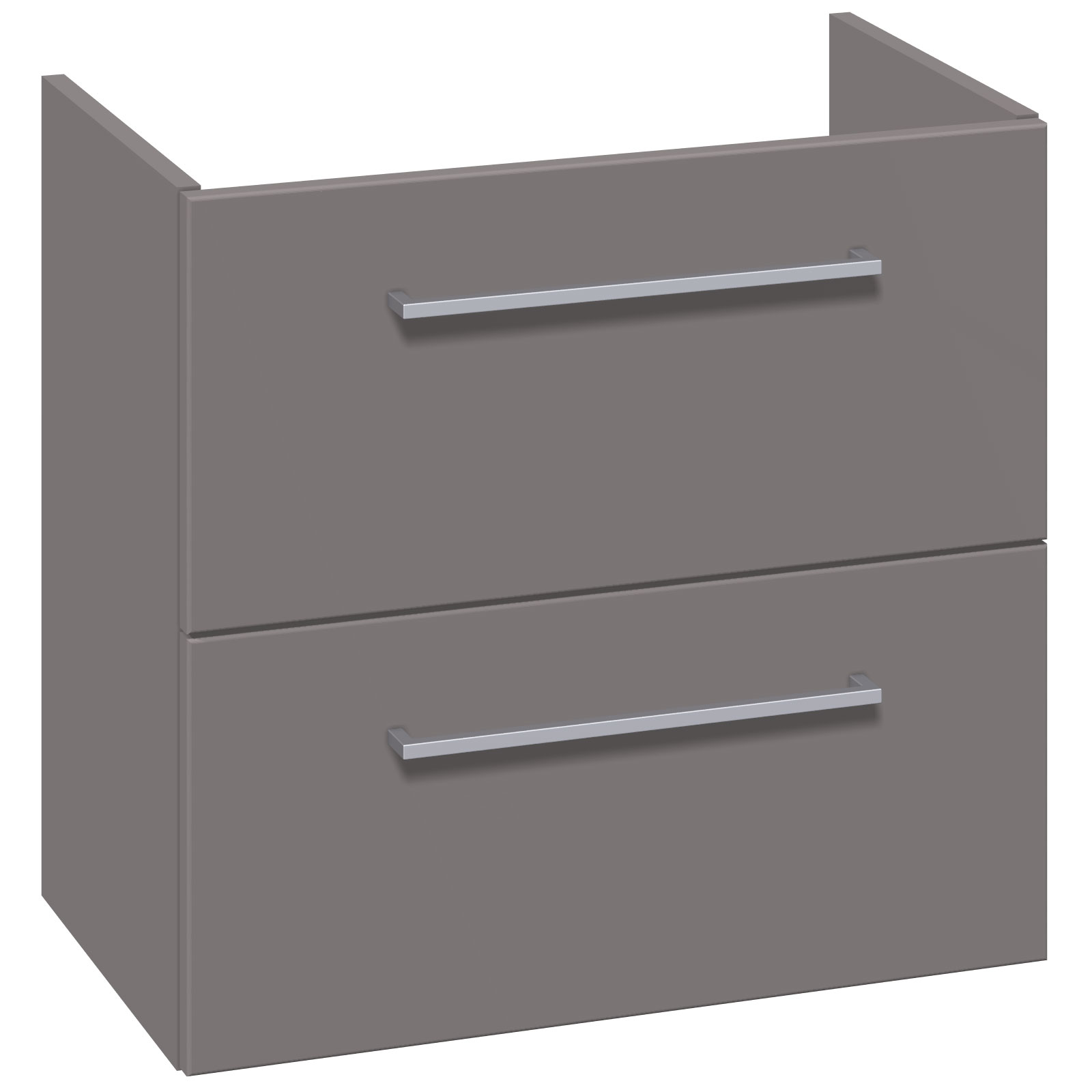 Tvättställskåp 2 lådor utsk. 57,6*60*35 cm BxDxH: 600x350x576 mm, Grå Matt med 2 Lådor