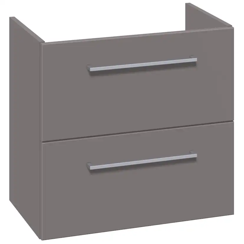 Tvättställskåp 2 lådor utsk. 57,6*60*35 cm BxDxH: 600x350x576 mm, Grå Matt med 2 Lådor