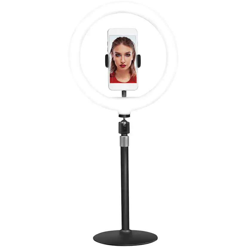 Ljusring LogiLink För Smartphone Ø25cm Med Bordsstativ