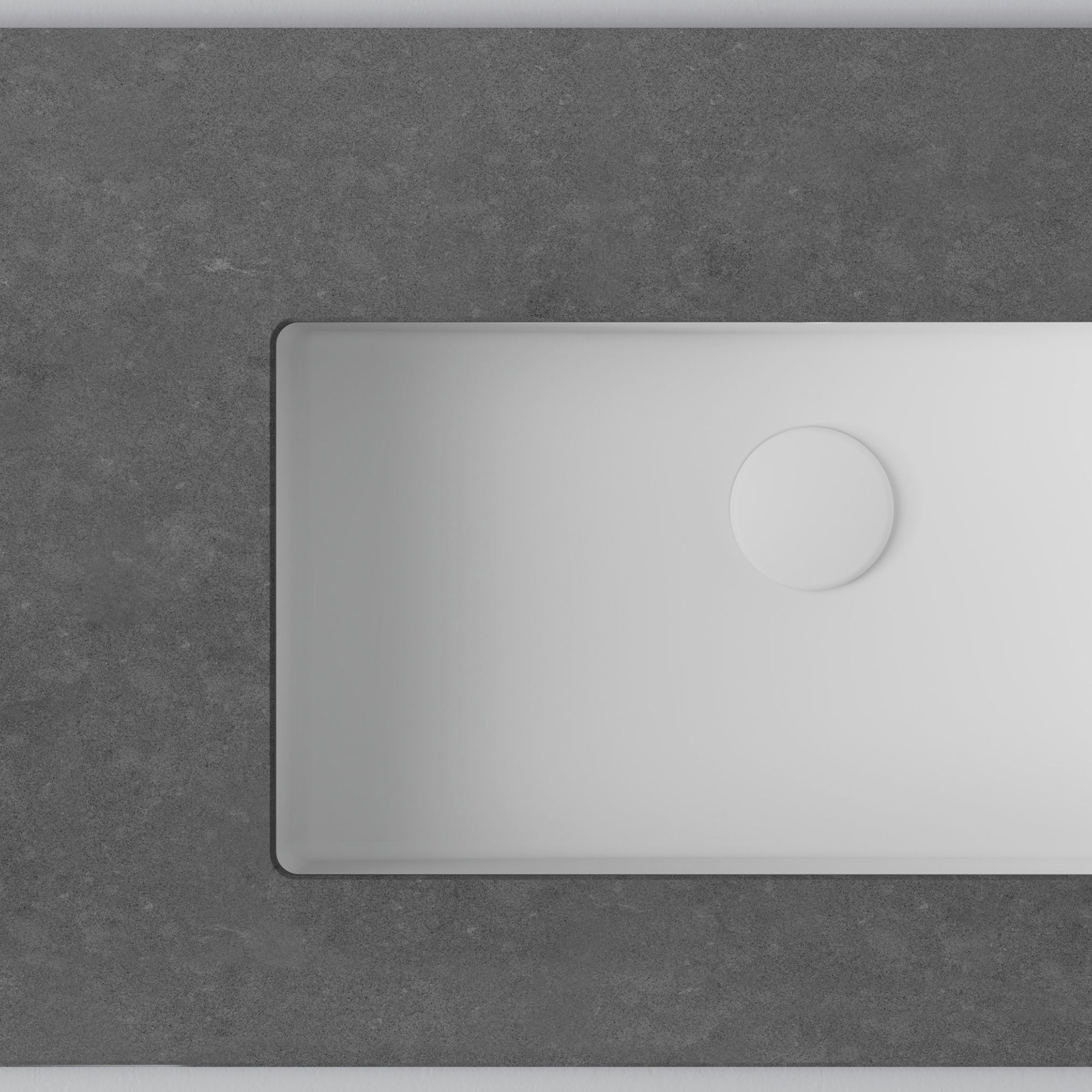 Bänkskiva Wave 70 Raven/Matte White Utan hål för blandare Färg Bänkskiva: Raven, Färg Tvättställ: Matte White, Bredd: 760 mm