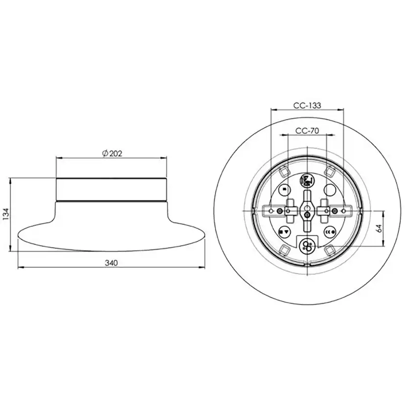 ARM CAIRO L E27 75W IP44 Vit/Matt Opalglas