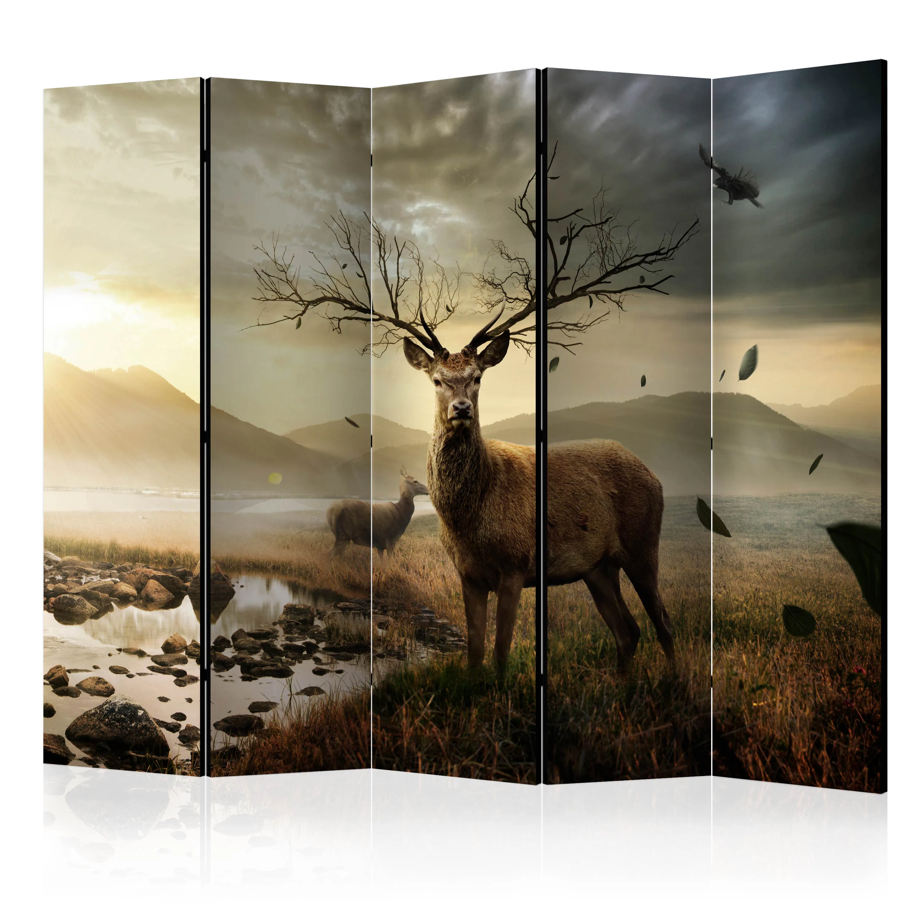 Rumsavdelare Skärmvägg Arkiio Deers by Mountain Stream II 225x172 cm