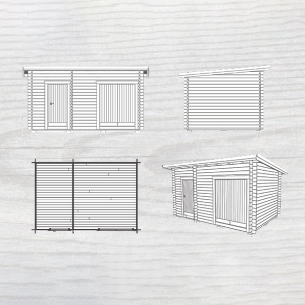 Friggebod Baseco Galgat Funkisbod 15 m² Timrat Förråd med Pulpettak