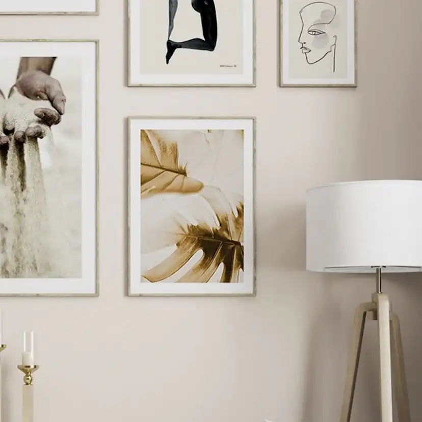 Poster Gallerix Golden Monstera Leaves