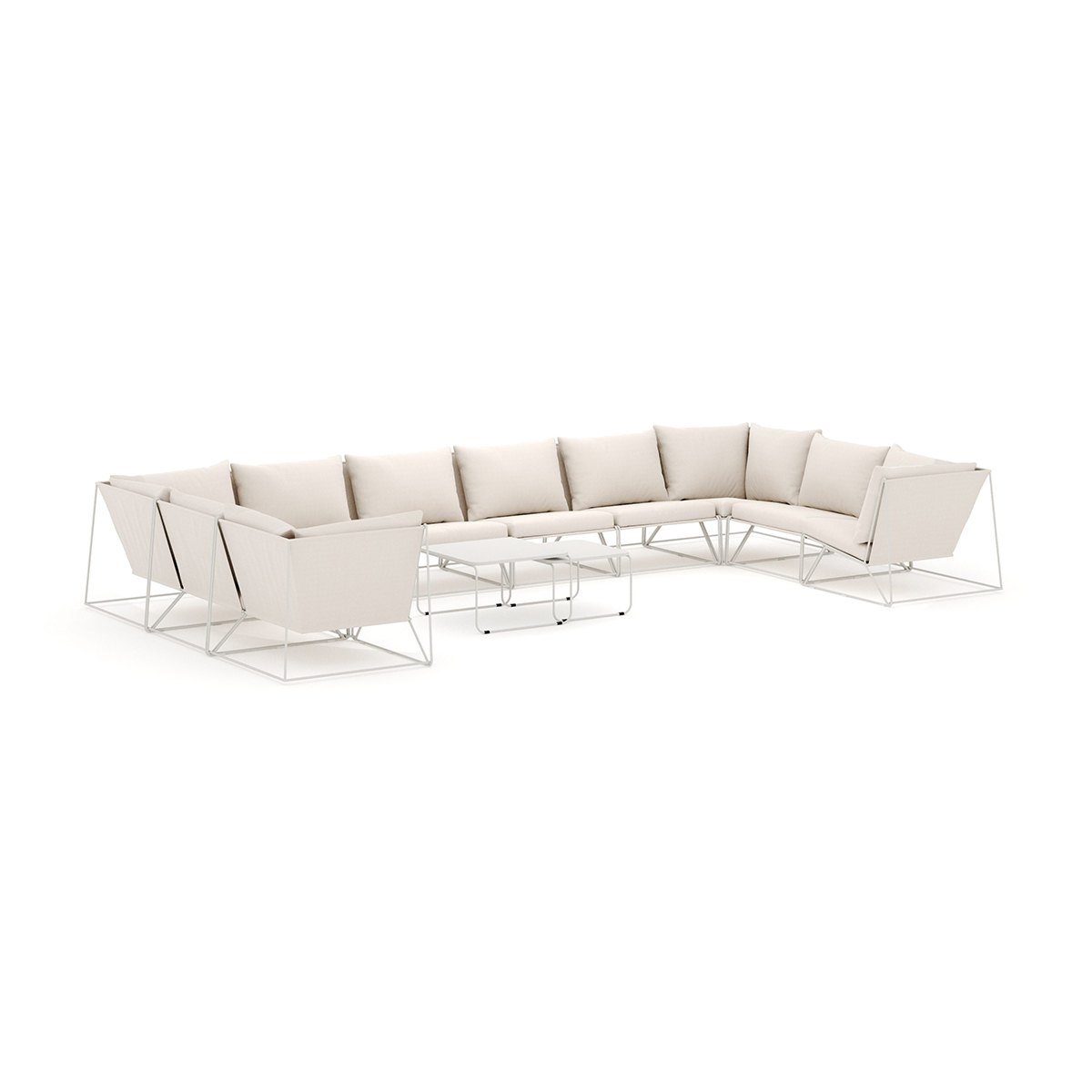 Loungesoffa Comfort Garden Usteryd utomhus U-soffa 10-sits med stängt avslut