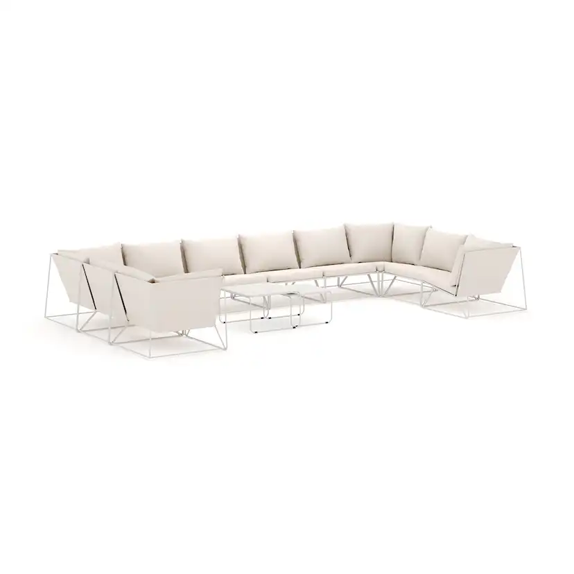 Loungesoffa Comfort Garden Usteryd utomhus U-soffa 10-sits med stängt avslut