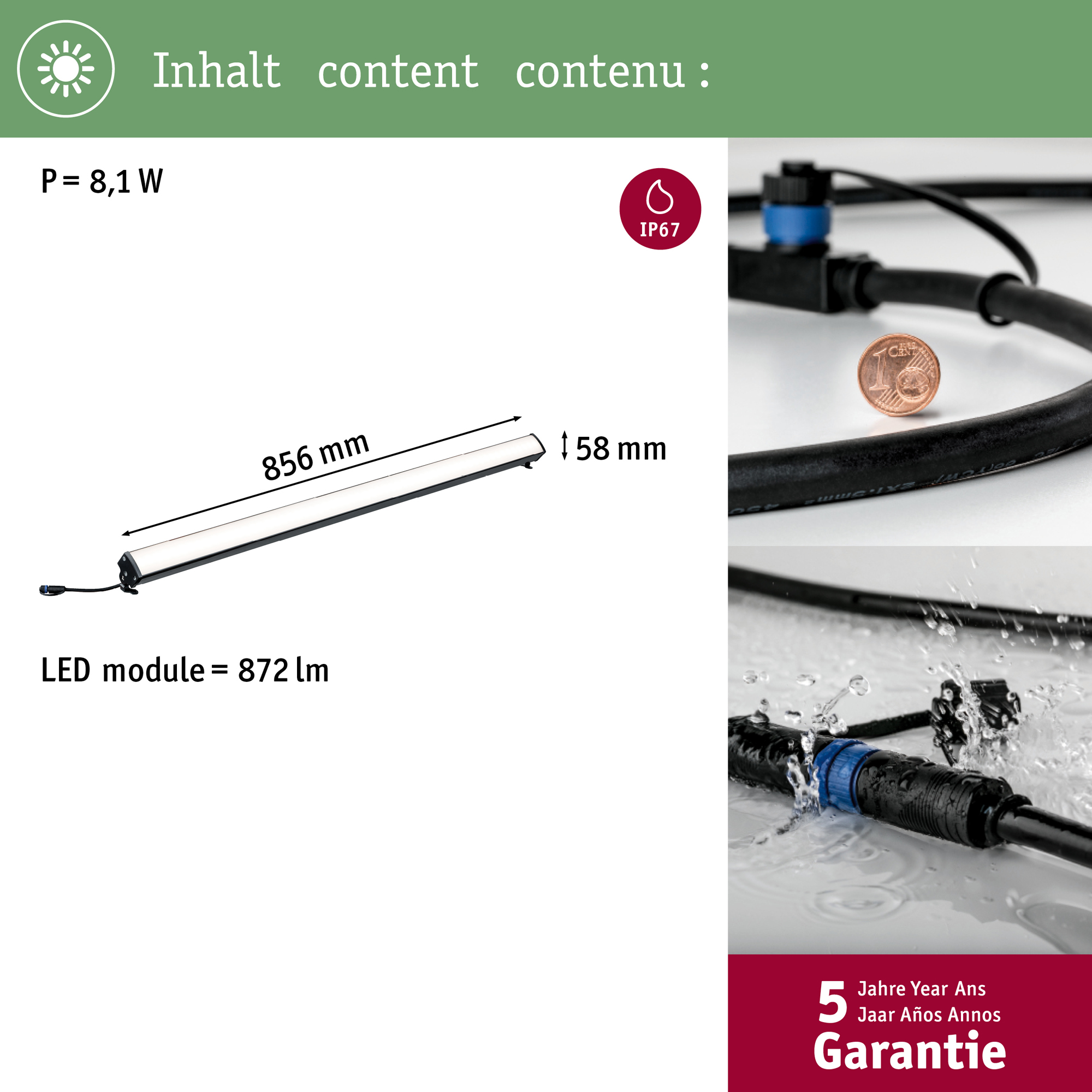 Markbelysning Paulmann Plug & Shine LED-Ljuslist IP67 24V