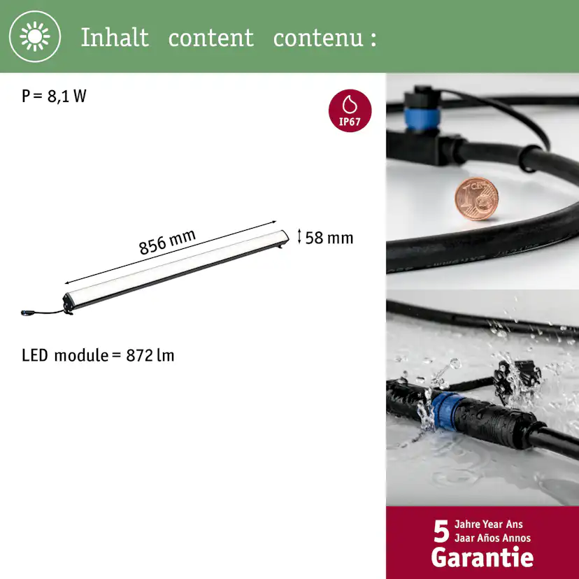 Markbelysning Paulmann Plug & Shine LED-Ljuslist IP67 24V