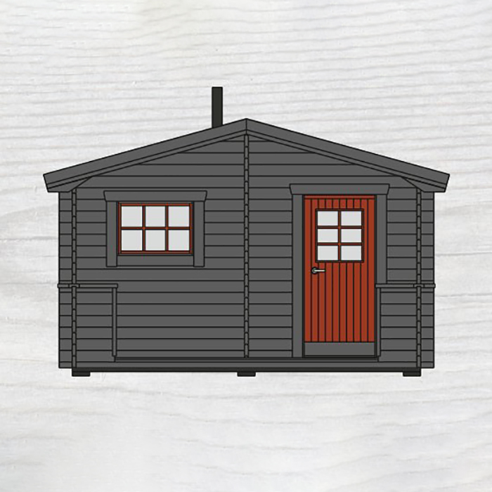 Bastu Baseco Bräska 10 m² Fristående Bastuhus med Altan & Sadeltak