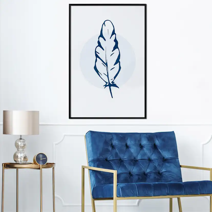 Poster Artgeist Affisch Blue Feather