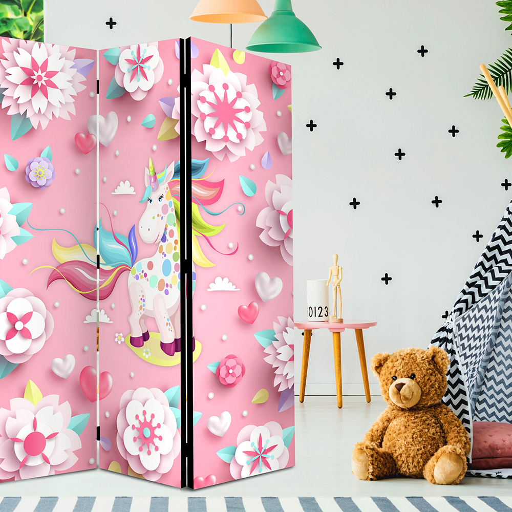 Rumsavdelare Skärmvägg Arkiio Unicorn On Flowerbed 135x172 cm