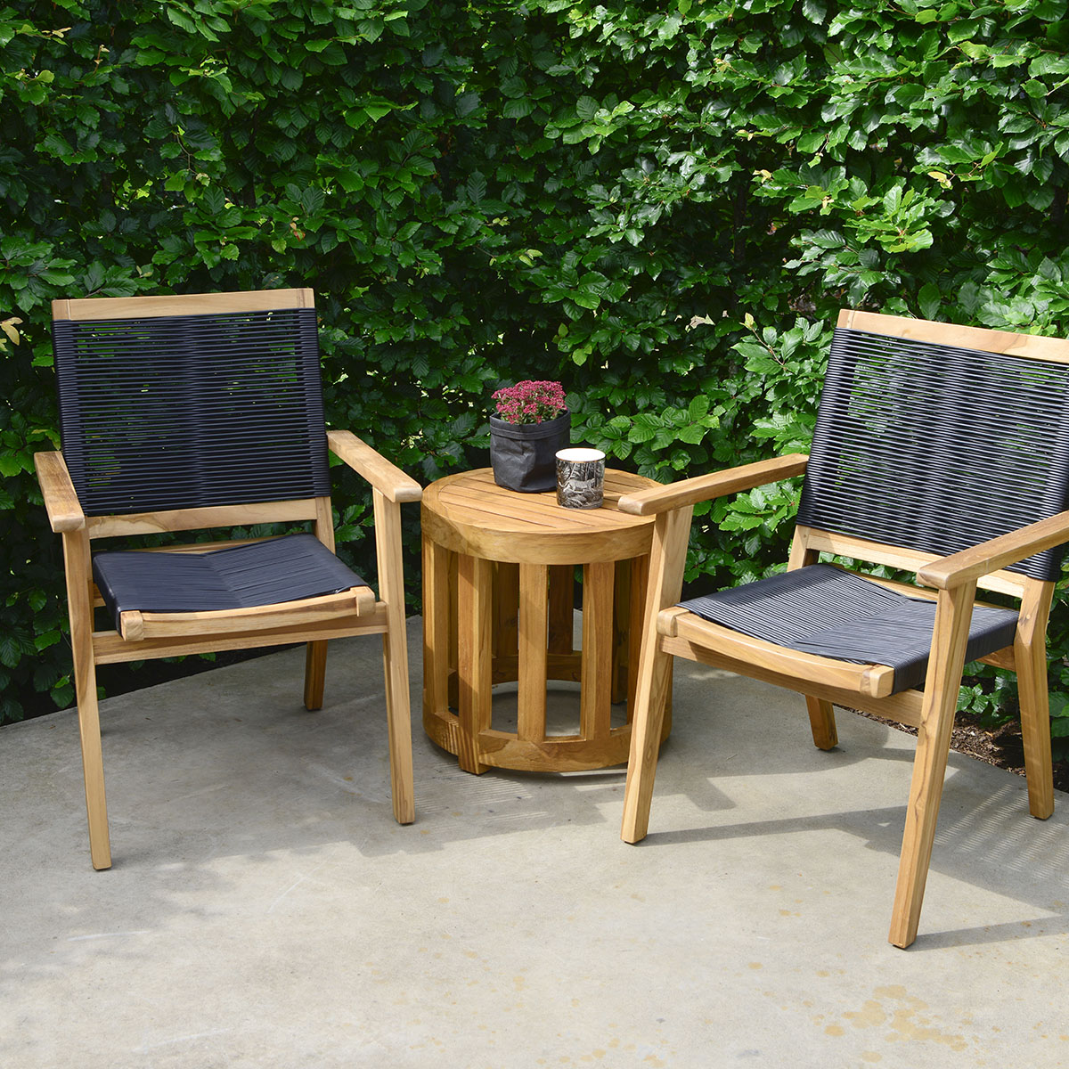 Utebord Hillerstorp Himmelsnäs Rund Ø 50 cm Teak Träbord