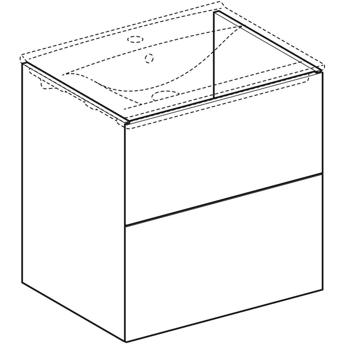 Ifö Elegant underskåp för möbeltvättställ, med två lådor: B= Vit, 600x600 mm
