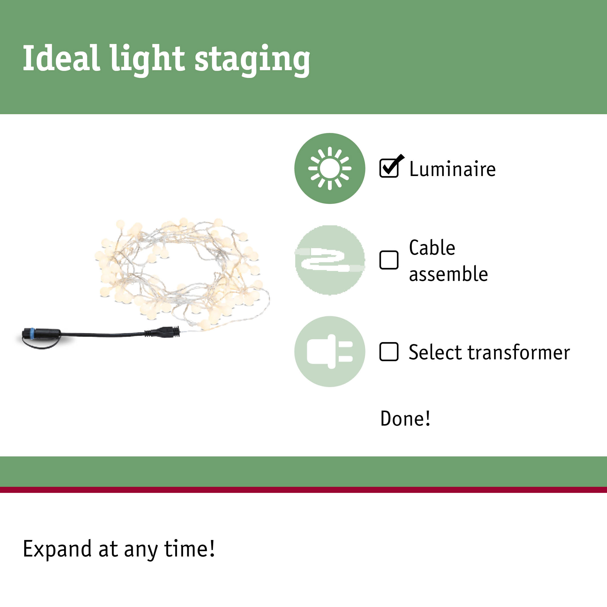 Ljusslinga LED Paulmann Fairy Lights Plug & Shine IP44 24V