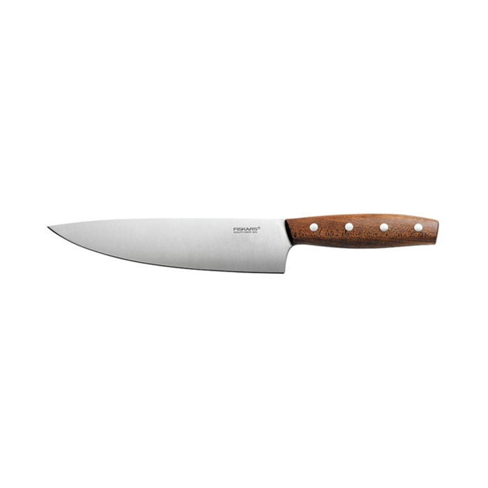 Fiskars Kockkniv Norr – 20 cm Allroundkniv med Trähandtag & Precision