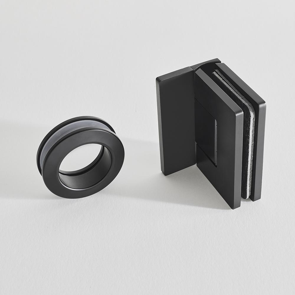 DUSCHHÖRN INFINITY COMBI DÖRR/VÄGG 100X100 SVART Svart, BxD: 1000 (Dörr) x 1000 (Vägg) mm