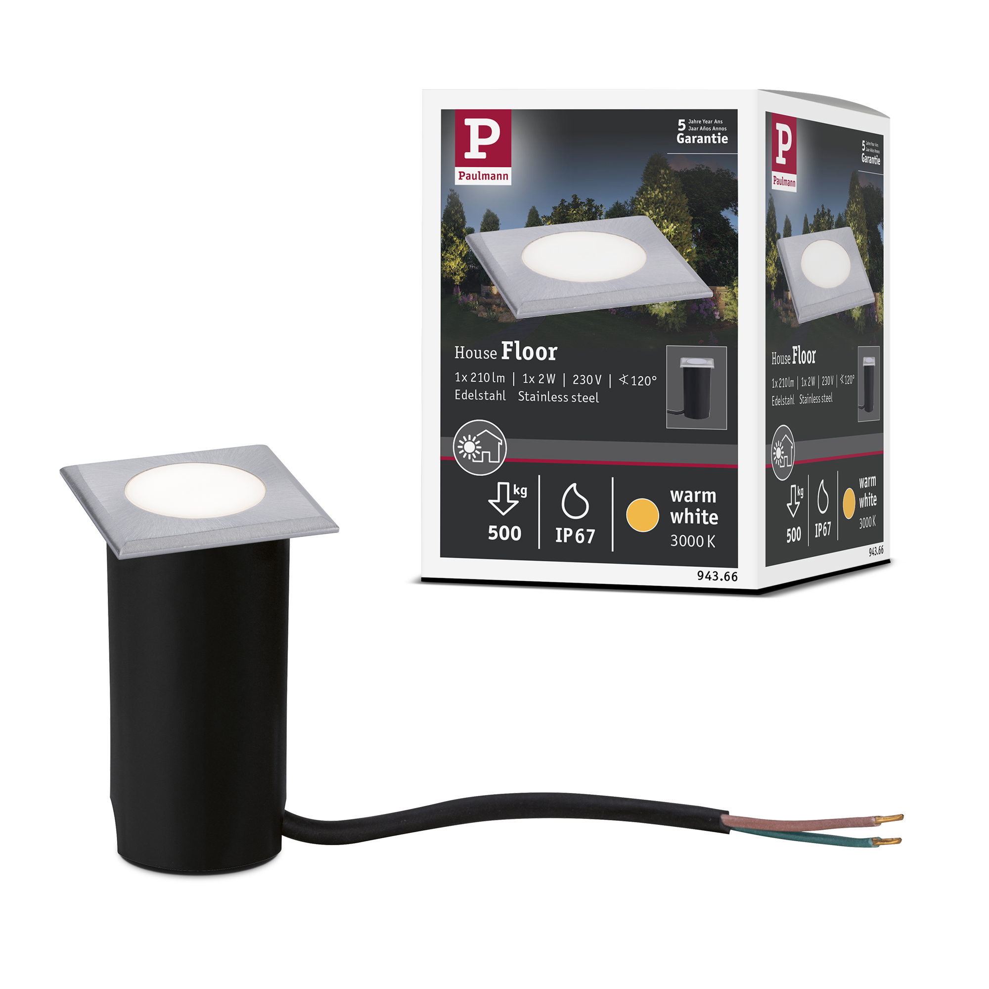 LED Infälld Markbelysning Paulmann House Kvadrat IP67 230V
