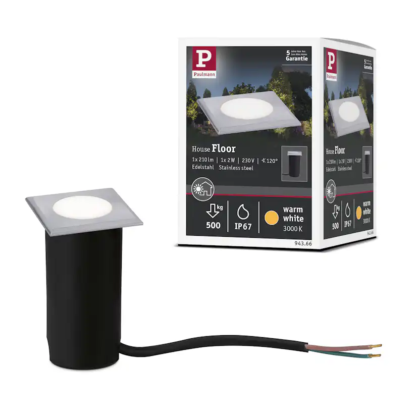 LED Infälld Markbelysning Paulmann House Kvadrat IP67 230V