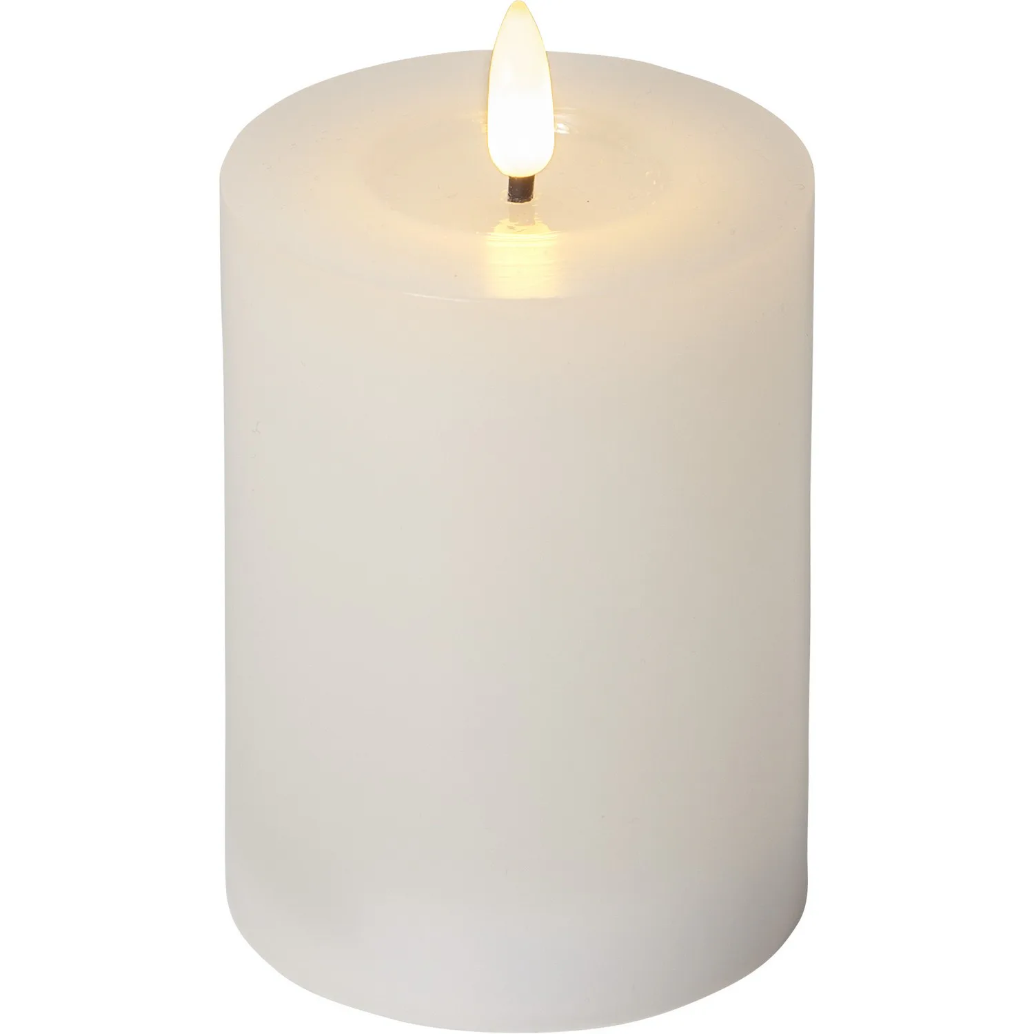 LEDBlockljus Flamme Flow H: 125 mm, Vit