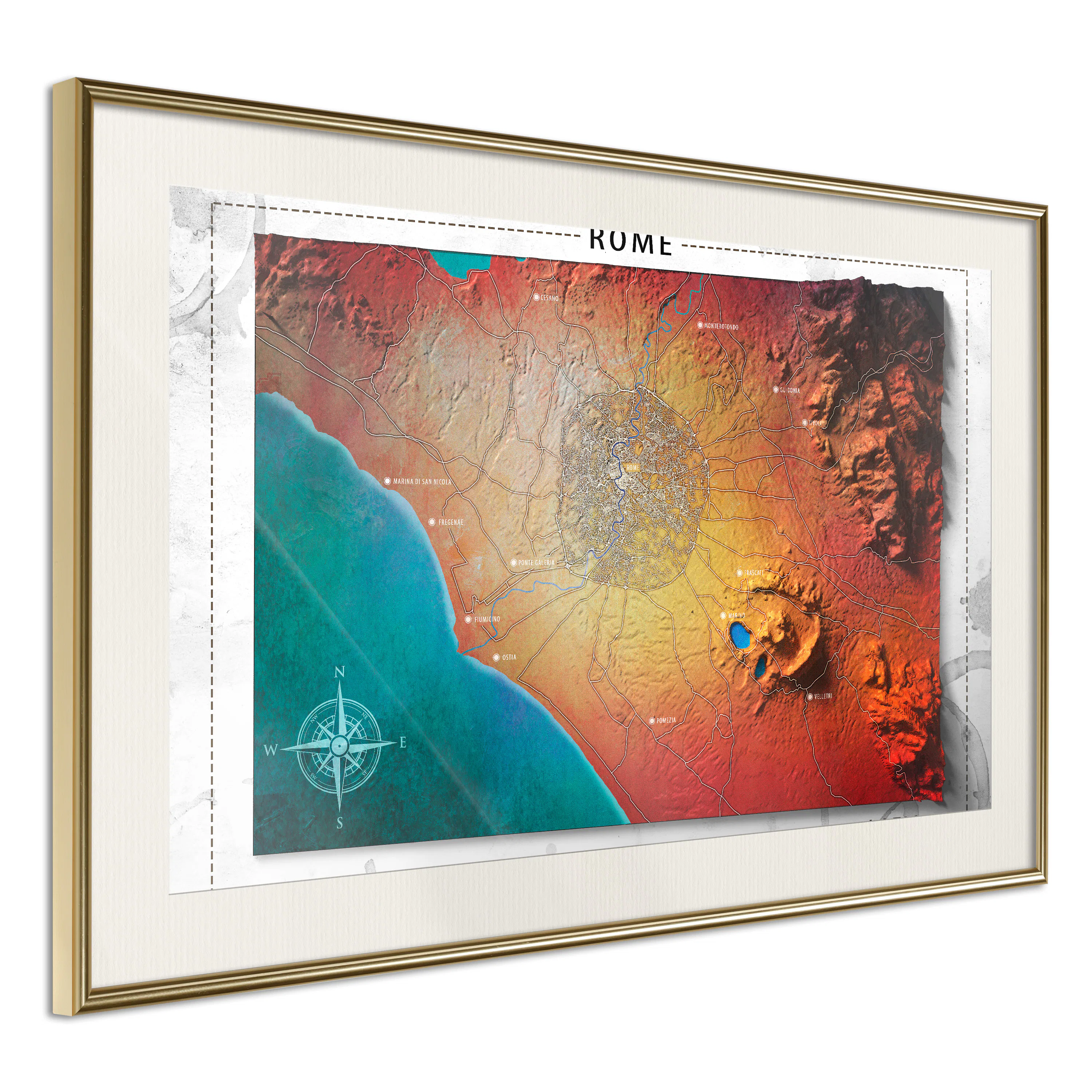 Poster Artgeist Affisch Isometric Map Rome