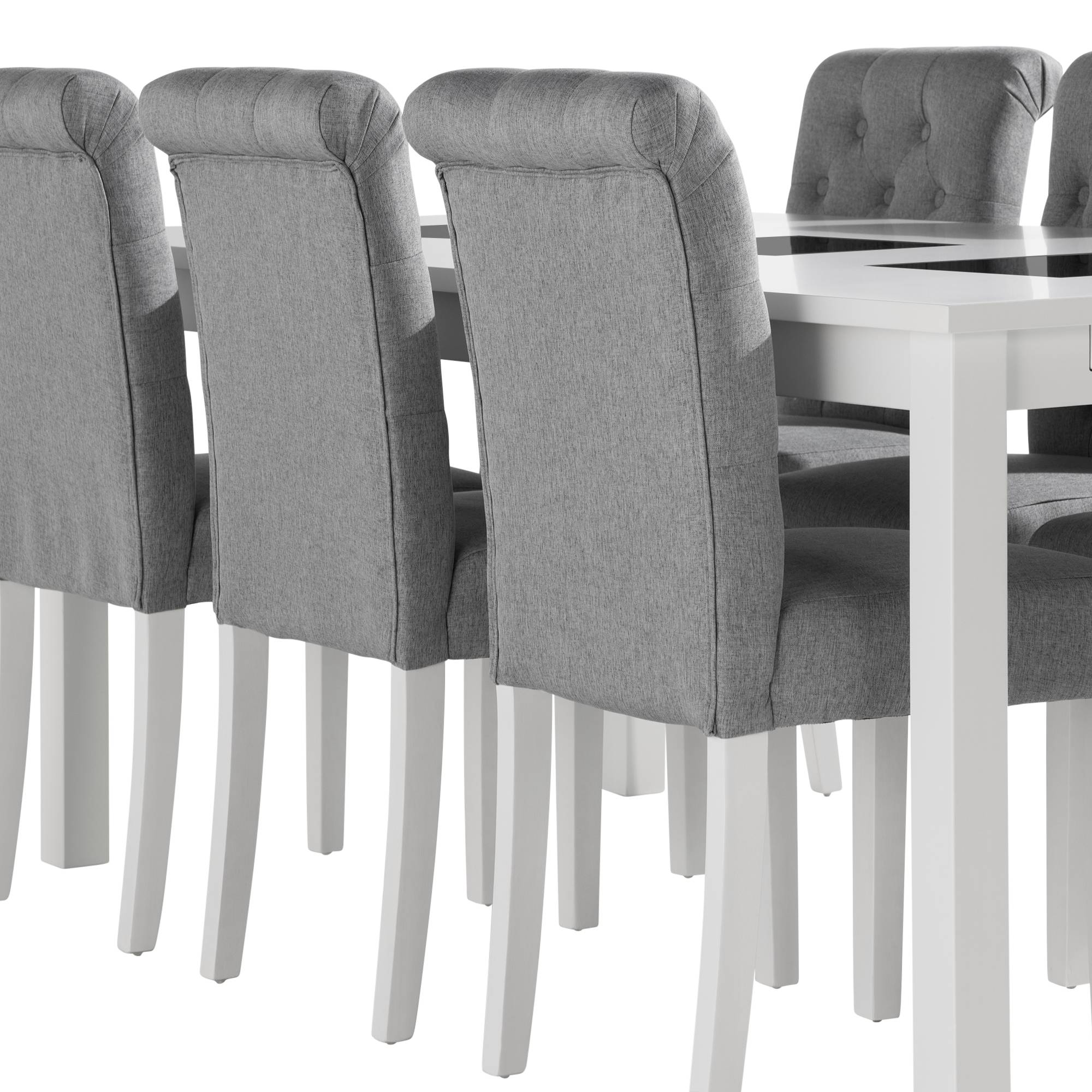 Matgrupp Basic Home Jasmin Rektangulärt Matbord 180-270 cm Förlängningsbart med 6 Stormon Matstol