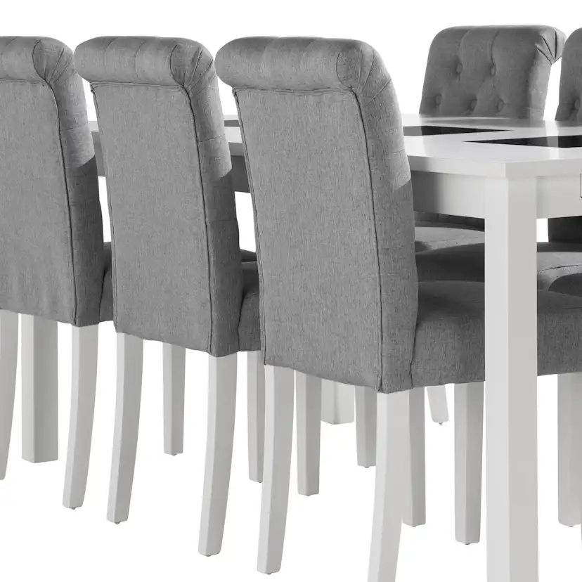 Matgrupp Basic Home Jasmin Rektangulärt Matbord 180-270 cm Förlängningsbart med 6 Stormon Matstol