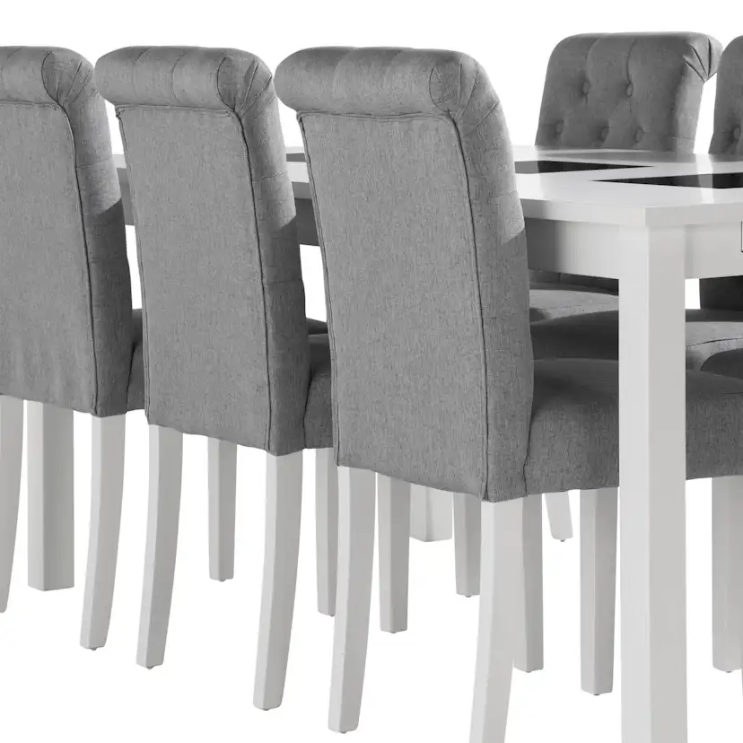 Matgrupp Basic Home Jasmin Rektangulärt Matbord 180-270 cm Förlängningsbart med 6 Stormon Matstol