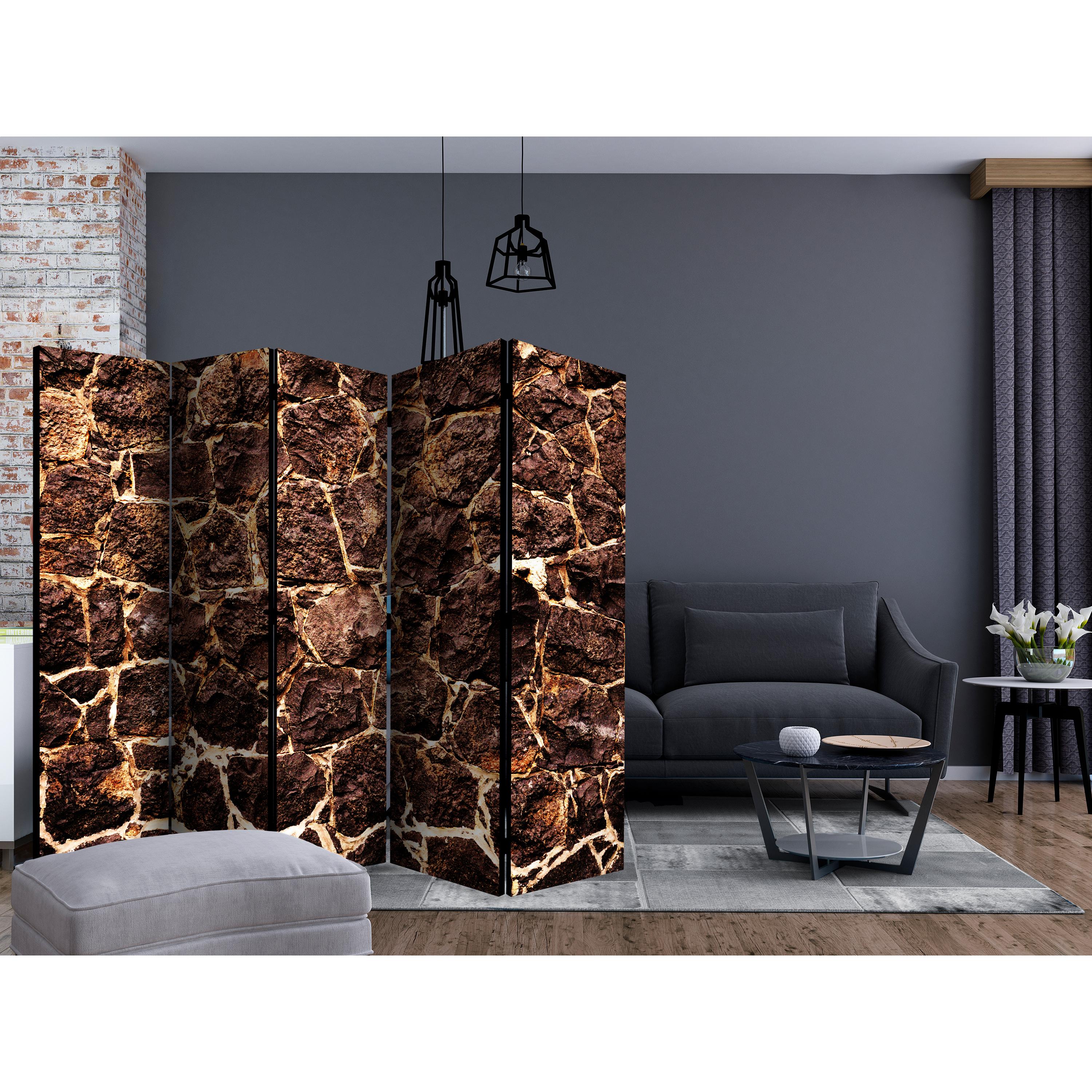 Rumsavdelare Skärmvägg Arkiio Brown Cave II 225x172 cm