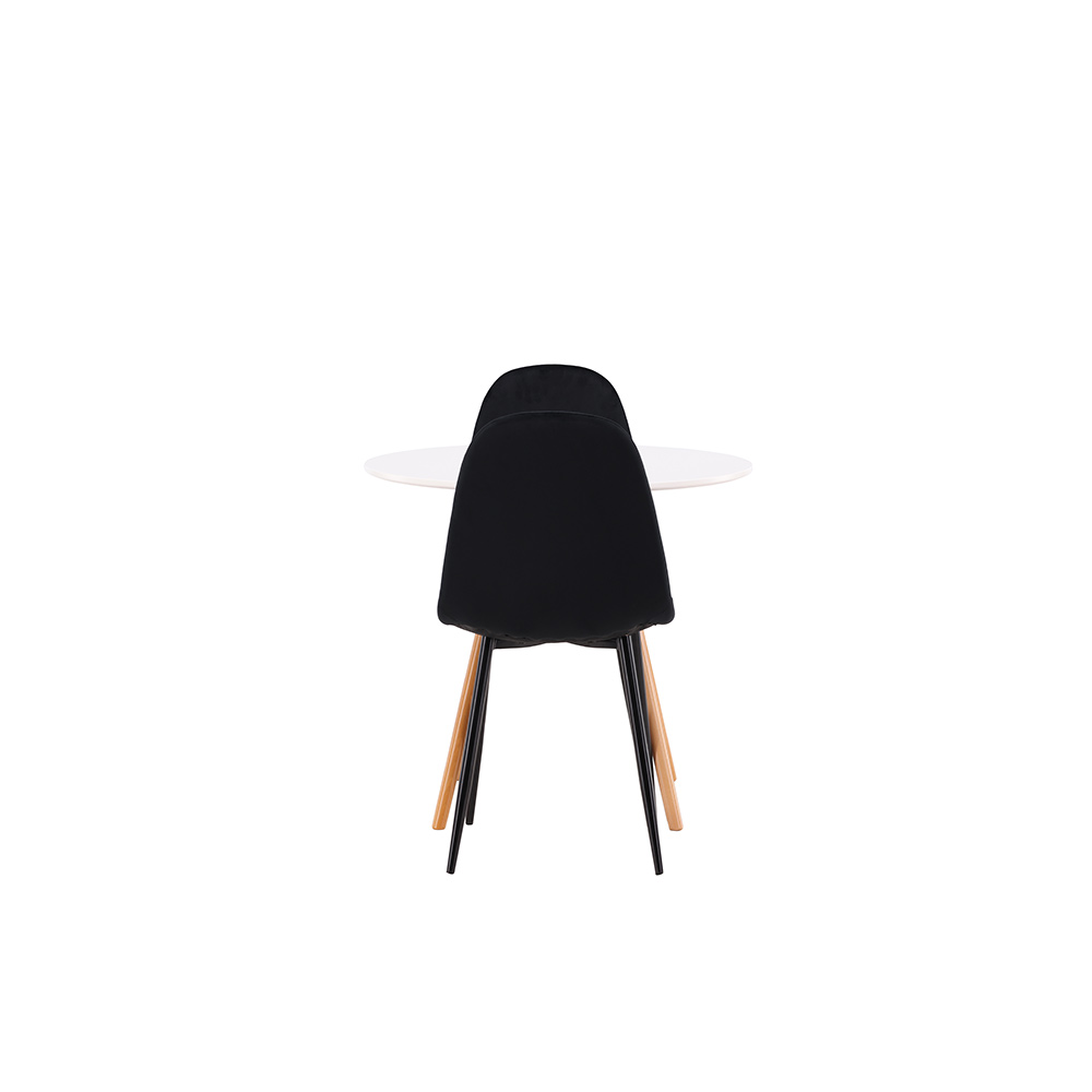 Matgrupp Venture Home Danburi Ø 60 cm med 2 Polar Sammet Stolar