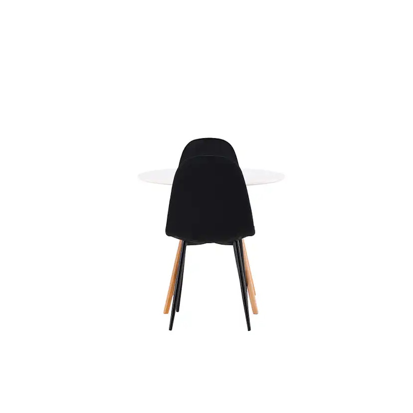 Matgrupp Venture Home Danburi Ø 60 cm med 2 Polar Sammet Stolar