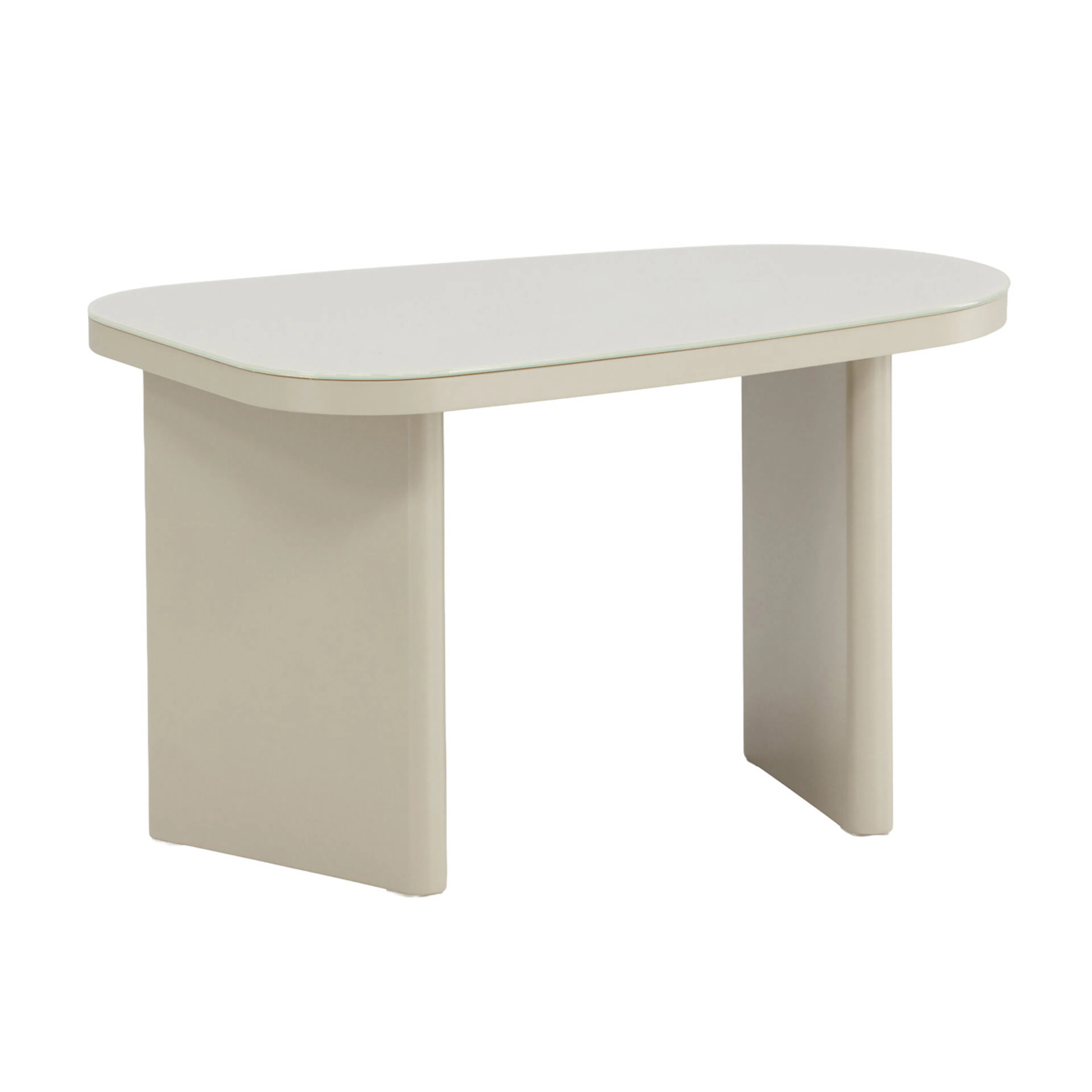 Grönvik Side Table 70x45x40 cm - Beige MDF/ Glass Top Sidobord Venture Home Grönvik