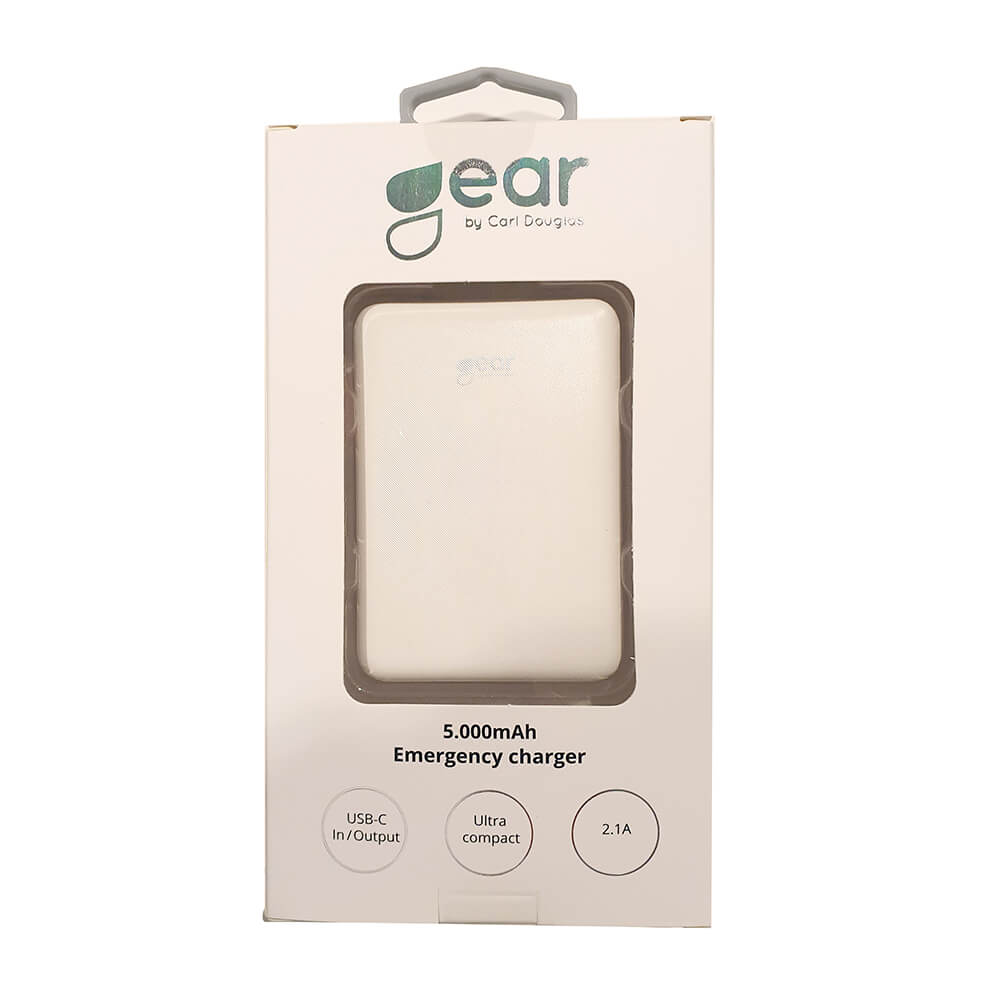 Powerbank Gear 5 000Mah Lipolymer Ultracompact 2A 1Xmicrousb Vit