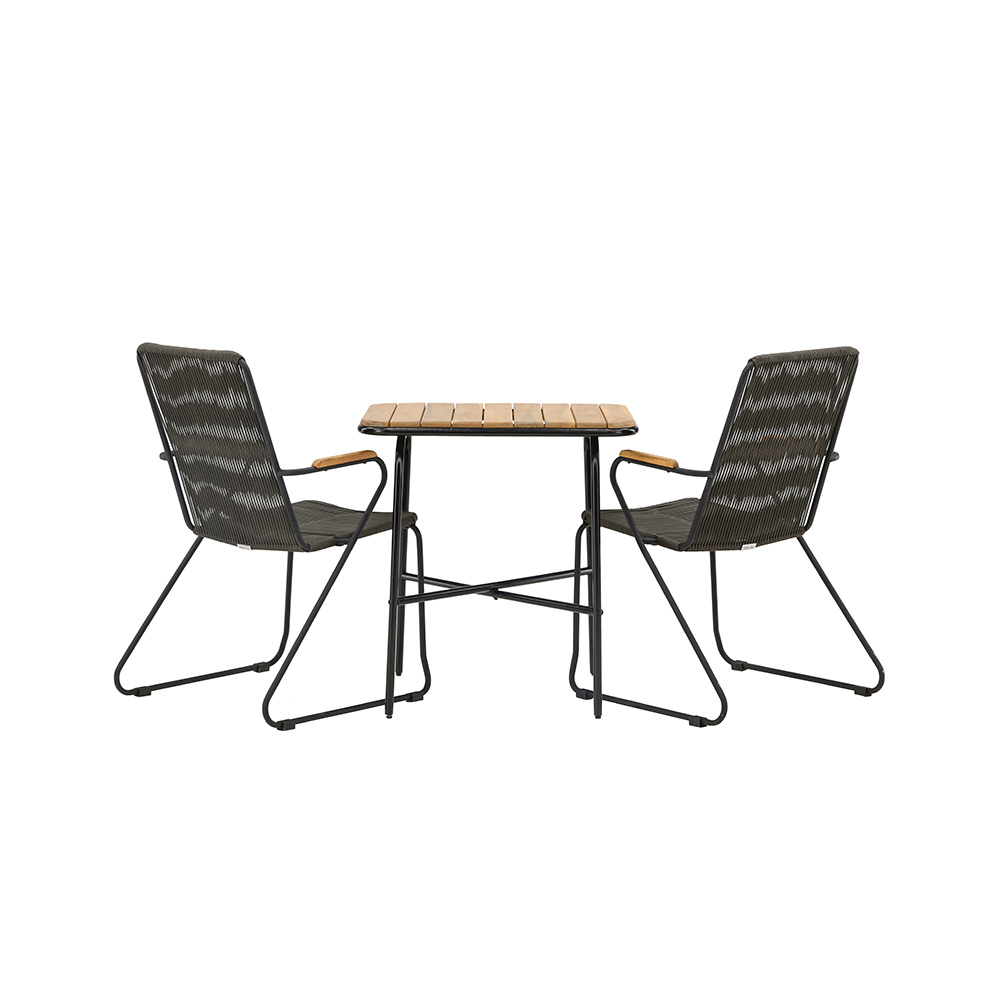 Cafégrupp Venture Home Holmbeck Bord med 2 Bois Trädgårdsstolar Utomhus