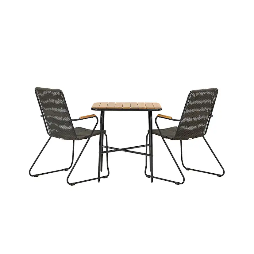 Cafégrupp Venture Home Holmbeck Bord med 2 Bois Trädgårdsstolar Utomhus