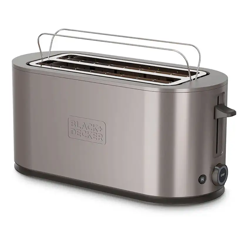 Brödrost BLACK+DECKER 2 Långa Slitsar Rostfritt Stål