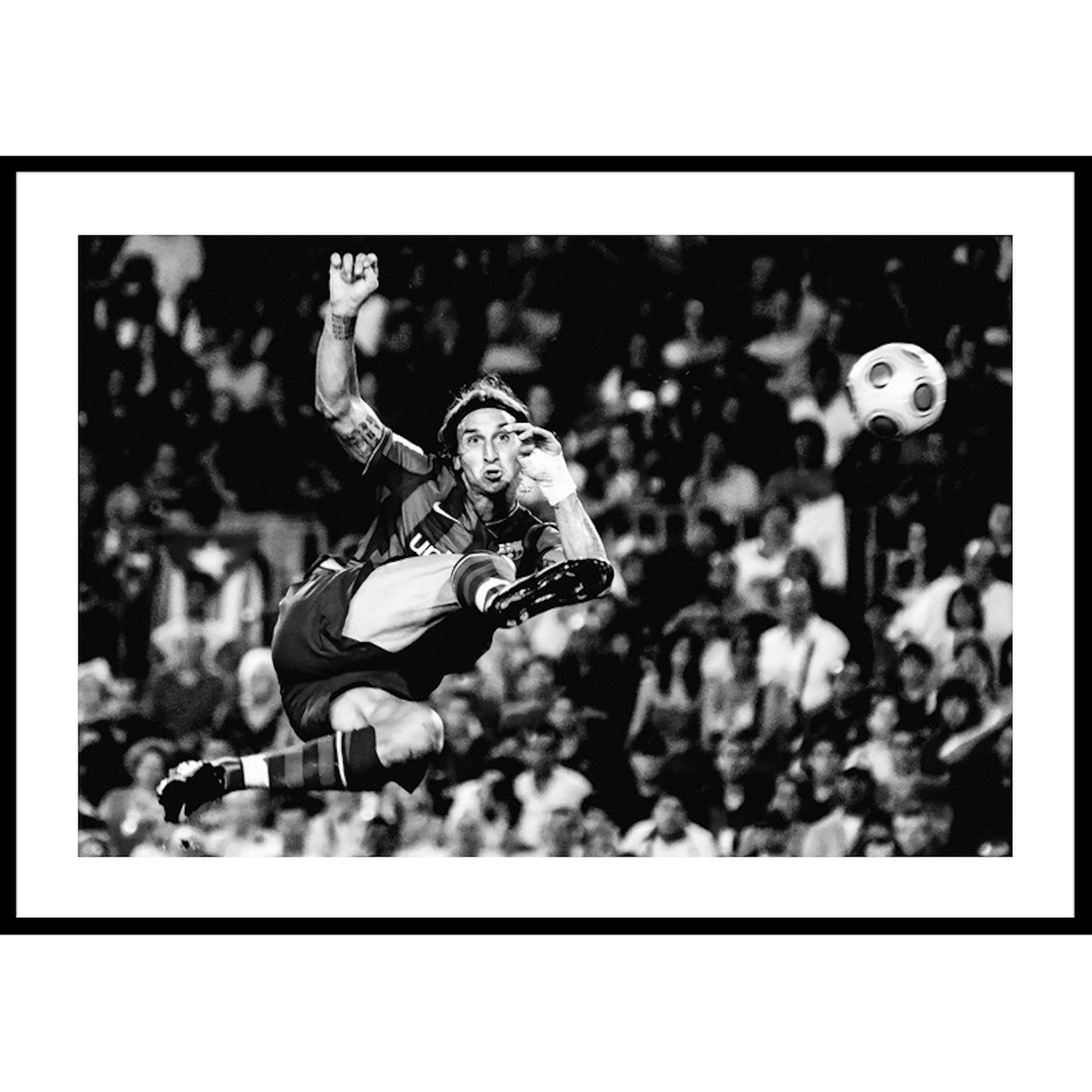 Zlatan Ibrahimovic FC barcelona 2009 B&W 30x40 30x40 cm