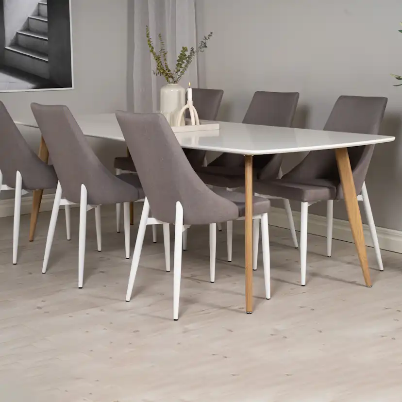 Polar table Elipse - 240cm White /Oak Vit/Natur