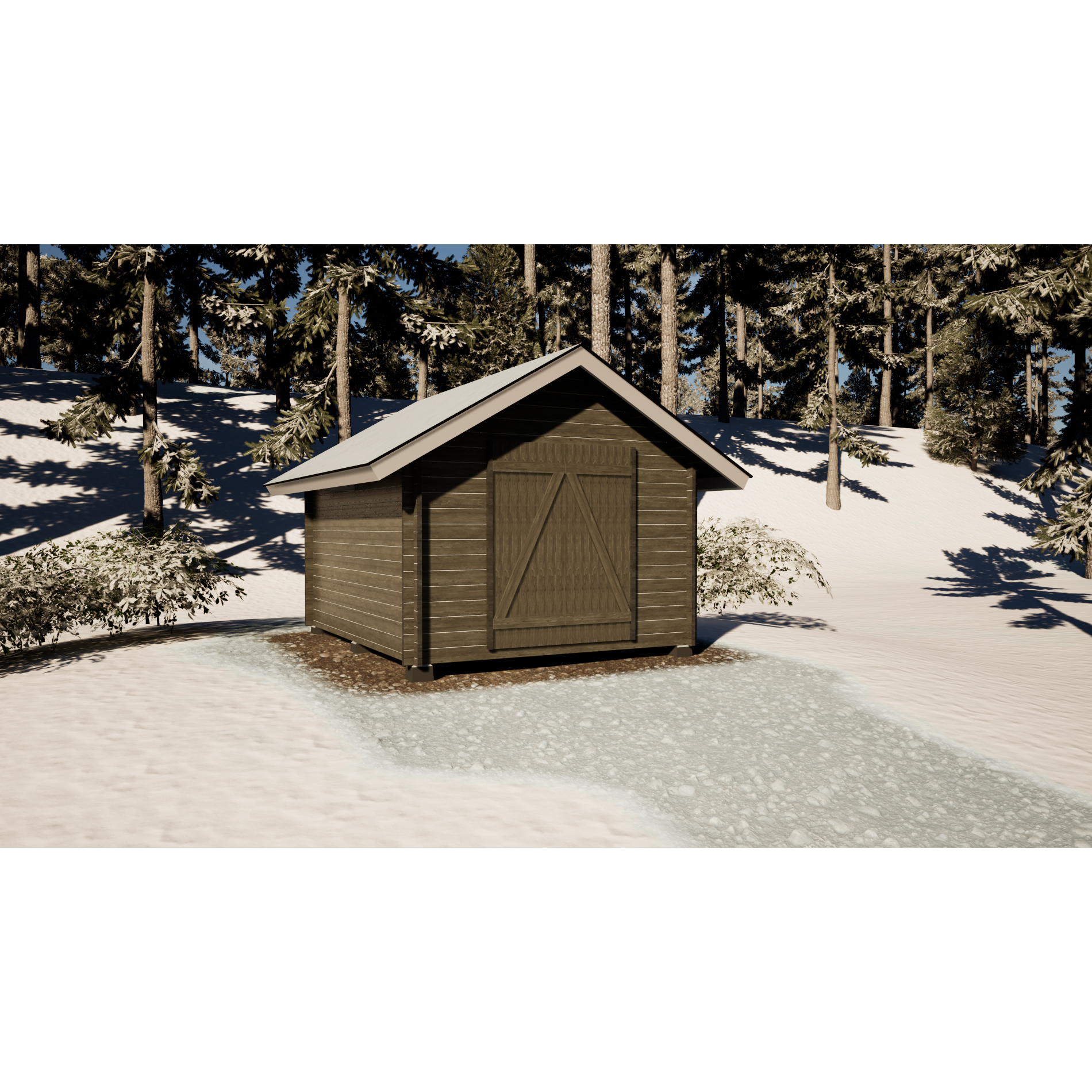 Timmerförråd LP Garden S-M (10m²) Rak Vägg