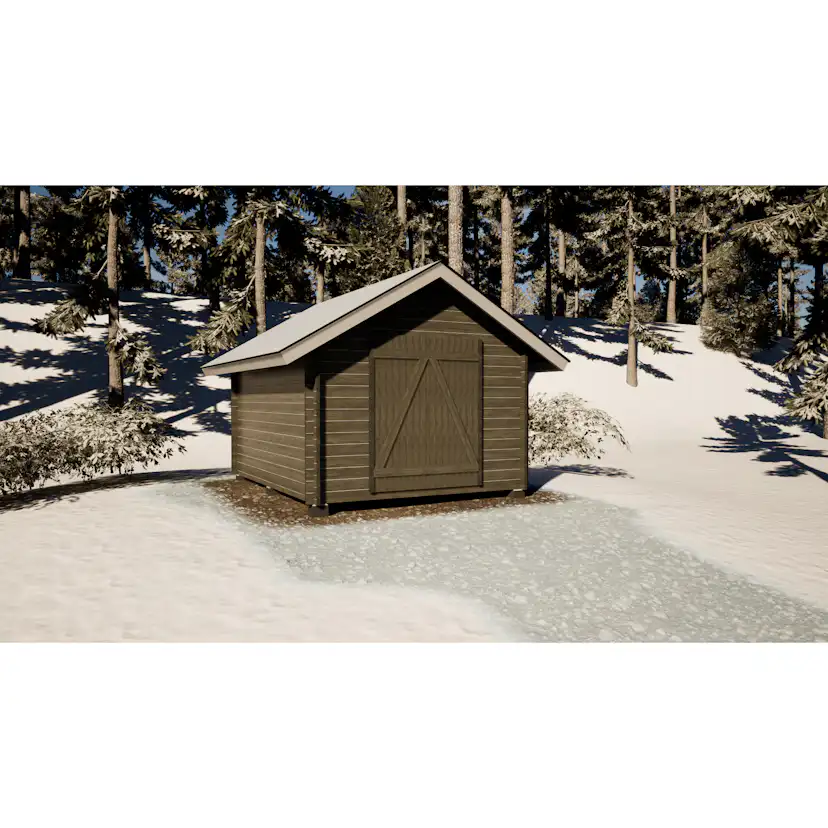Timmerförråd LP Garden S-M (10m²) Rak Vägg