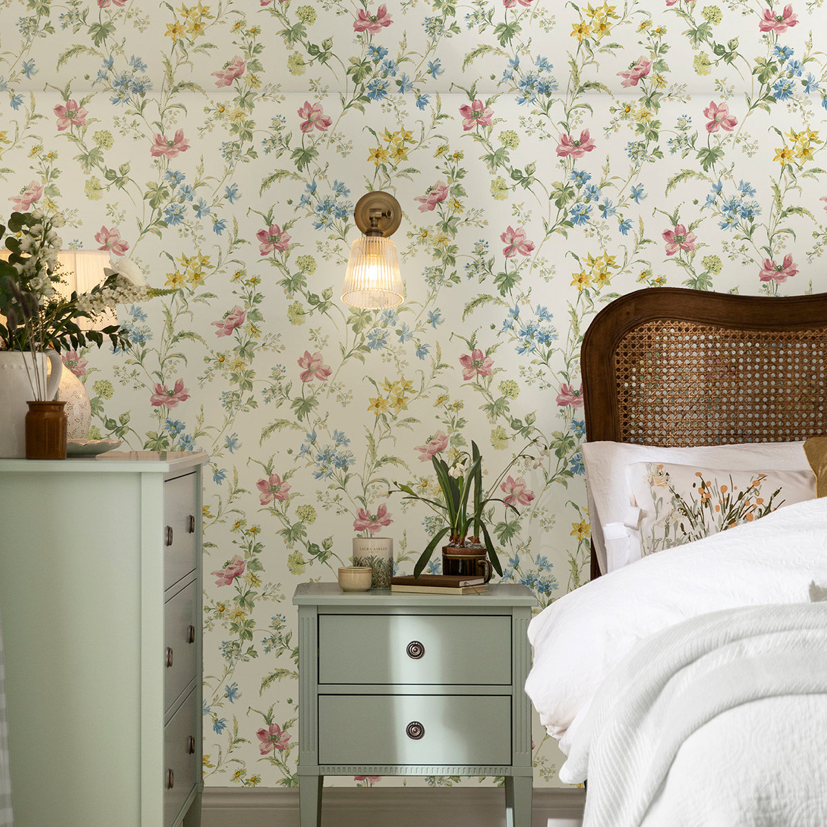 Tapet Laura Ashley Poppy Meadow Mångfärgad