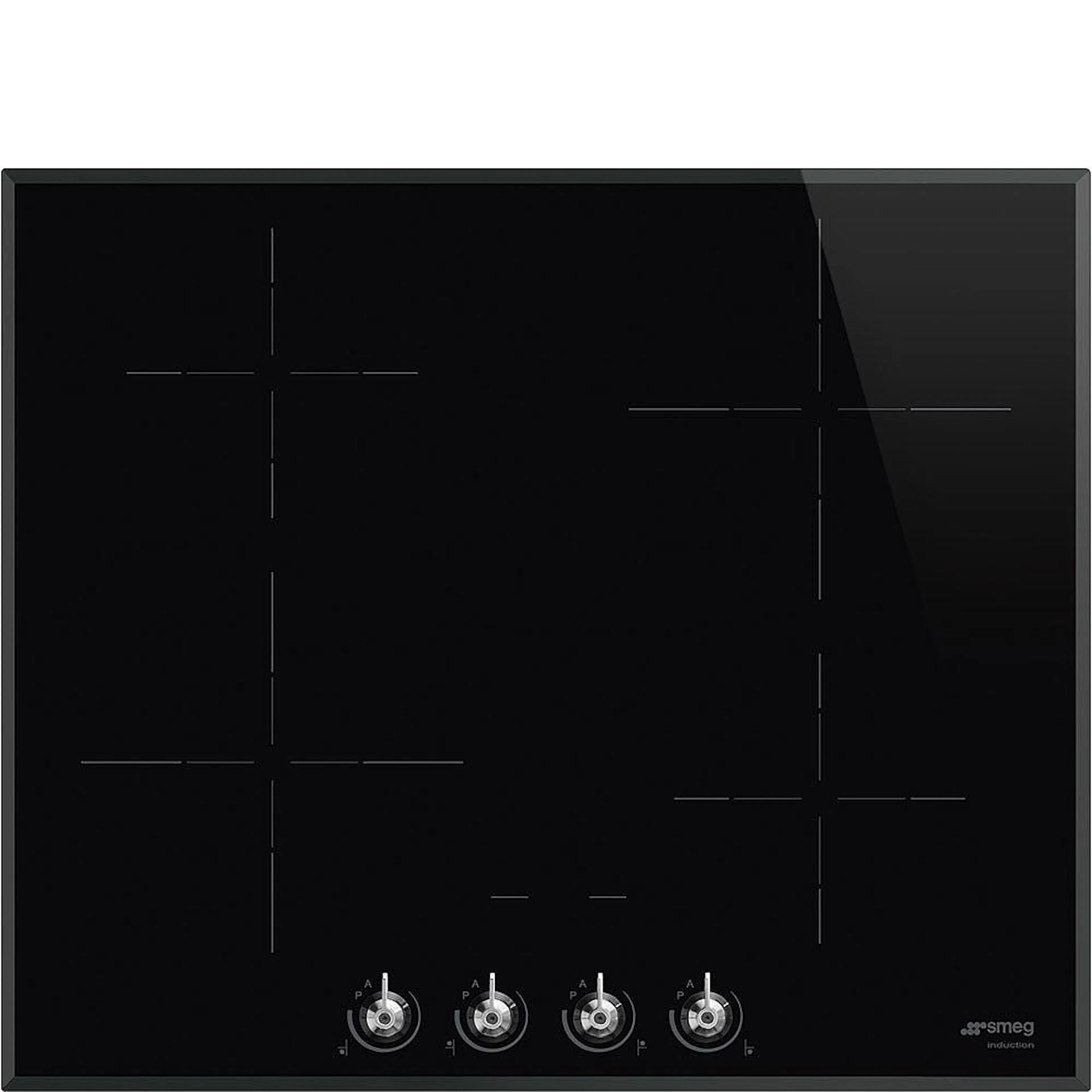 Induktionshäll Smeg Classic SI364BM Svart med Facettslipad Kant och 4 Zoner