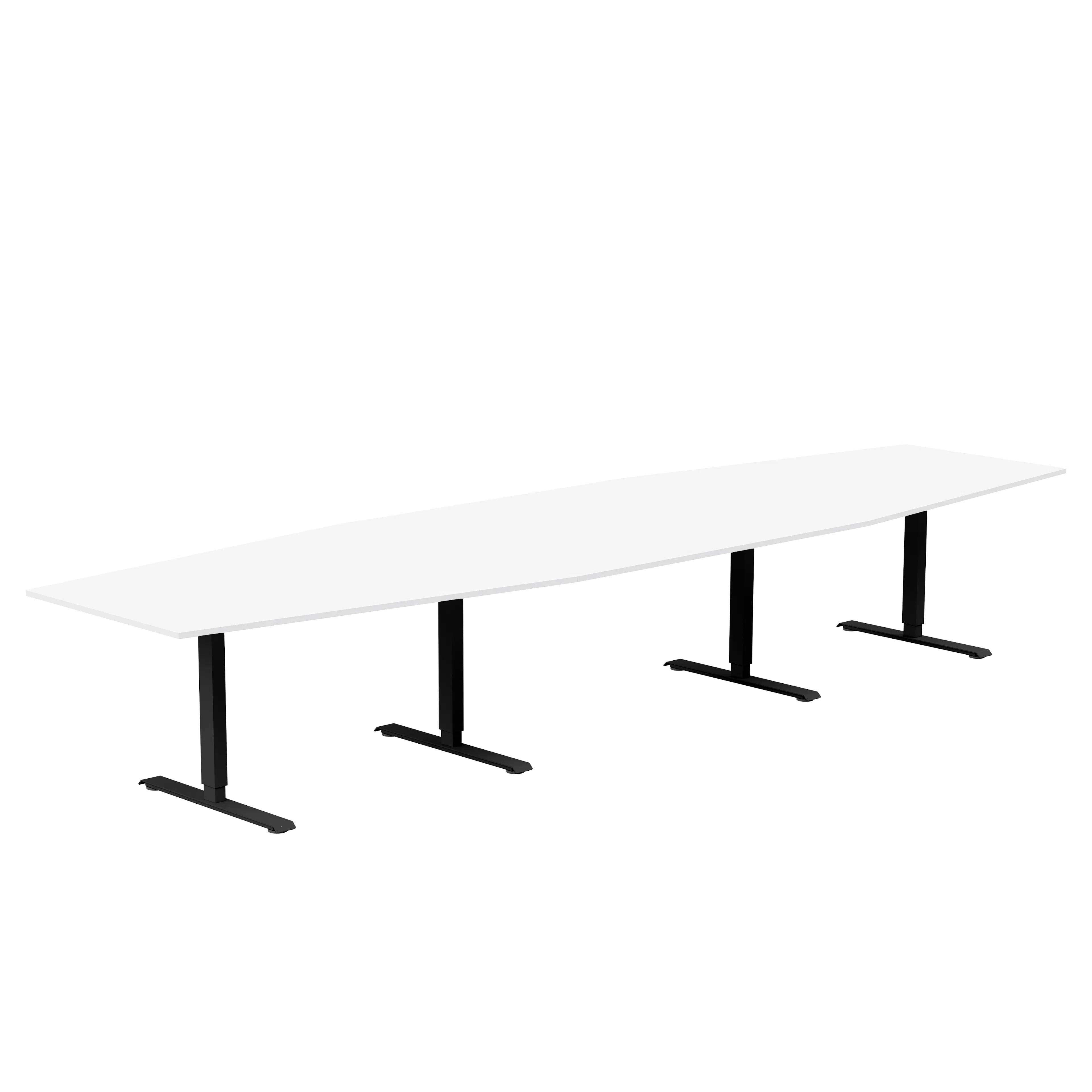 Konferensbord 4200x1200x800 vitlaminat/svart t-stativ rektan Vit/Svart