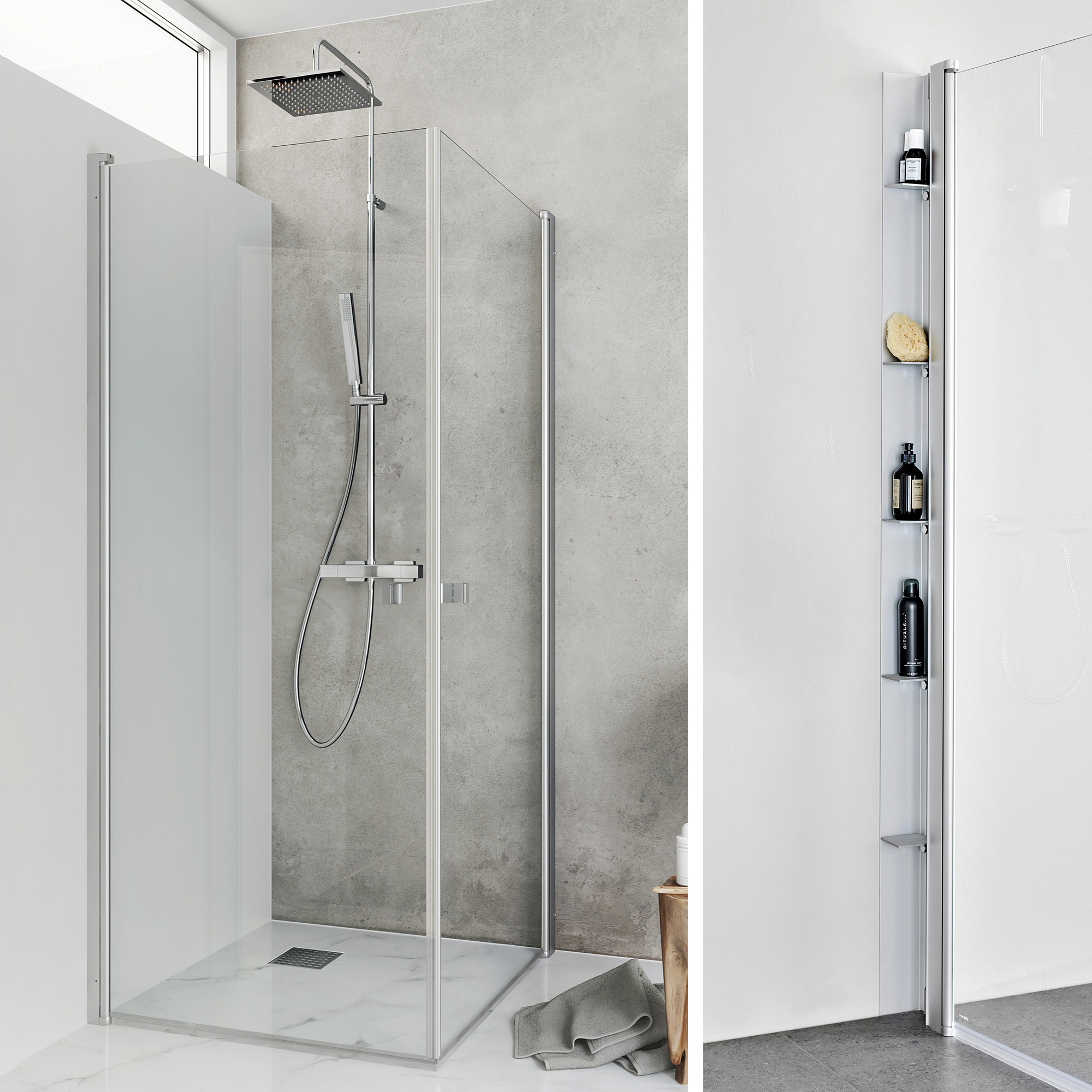 Duschpaket Hafa Duschhörn Igloo Pro med Duschhylla Place