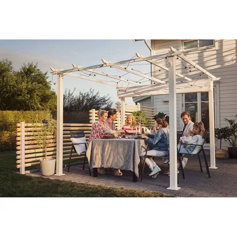 Pergola 3x3 m Vit Vit/Vit