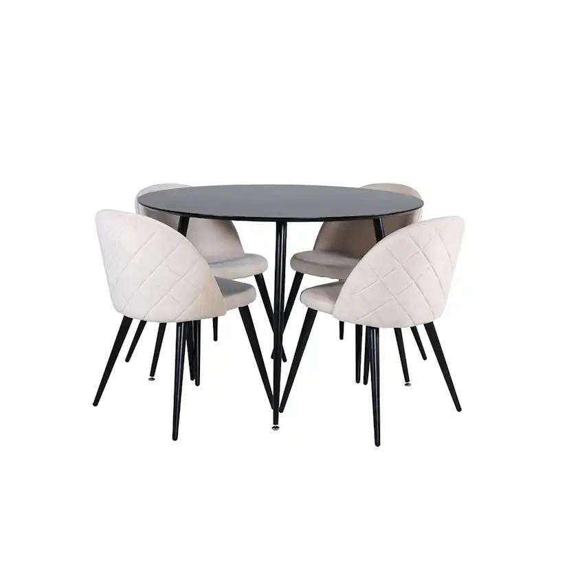 Matgrupp Venture Home Silvia med 4 Valentina Stitcthes Stolar Sammet