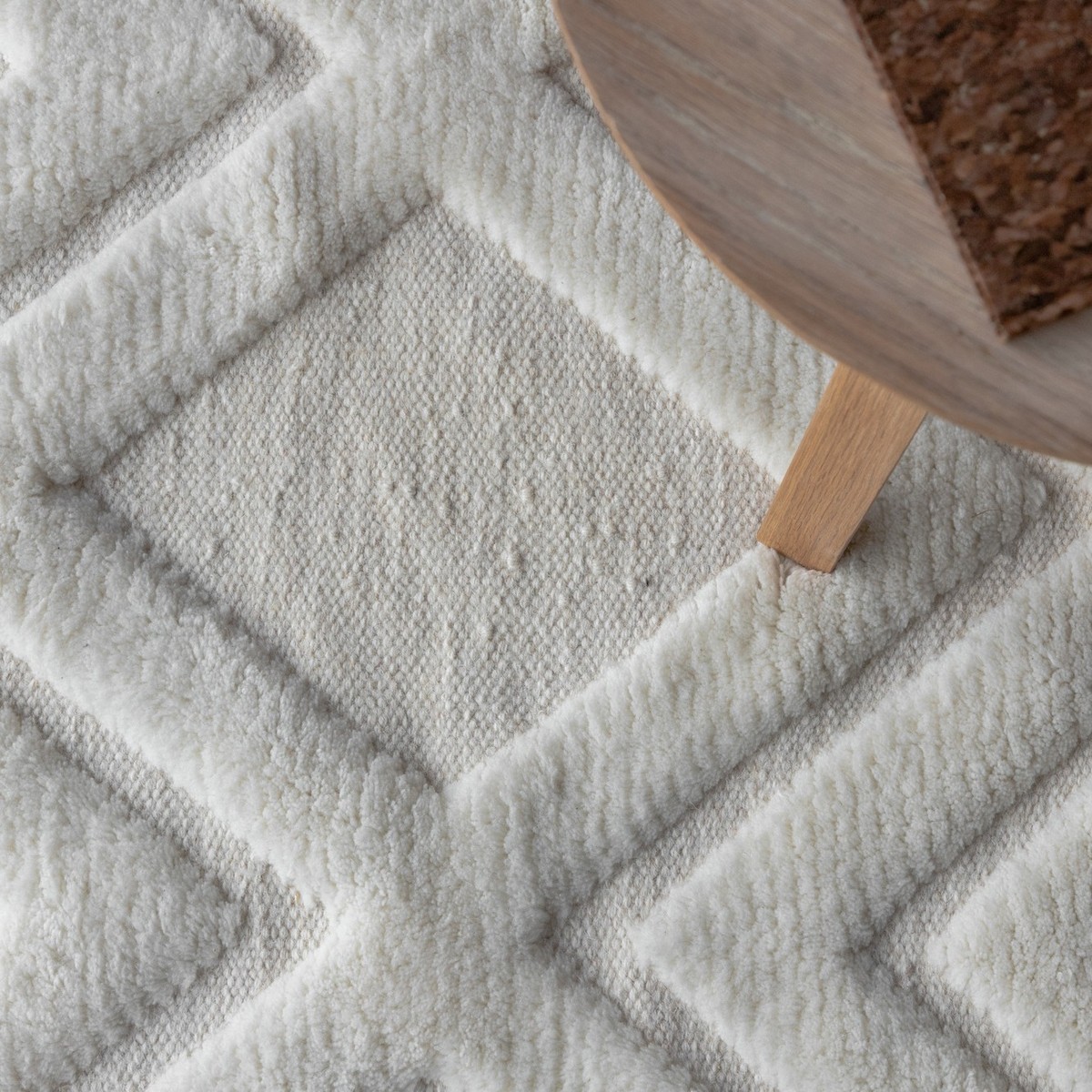 Dahlia Wool - 300*400- -Rectangular-White Vit, Mått: 300x400 cm